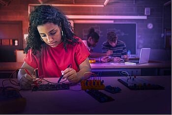 Using testing equipment.