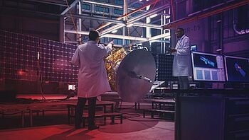 Engineers Testing Satellite Systems
