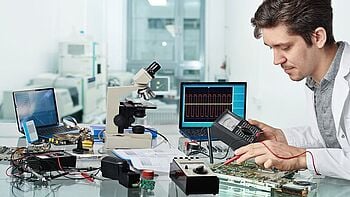 Engineer Testing Circuits