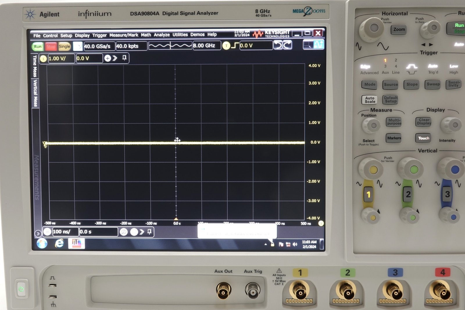 Keysight DSA90804A Infiniium High Performance Oscilloscope / 8GHz / 40GSa/s / 4 Channels / 50M Memory