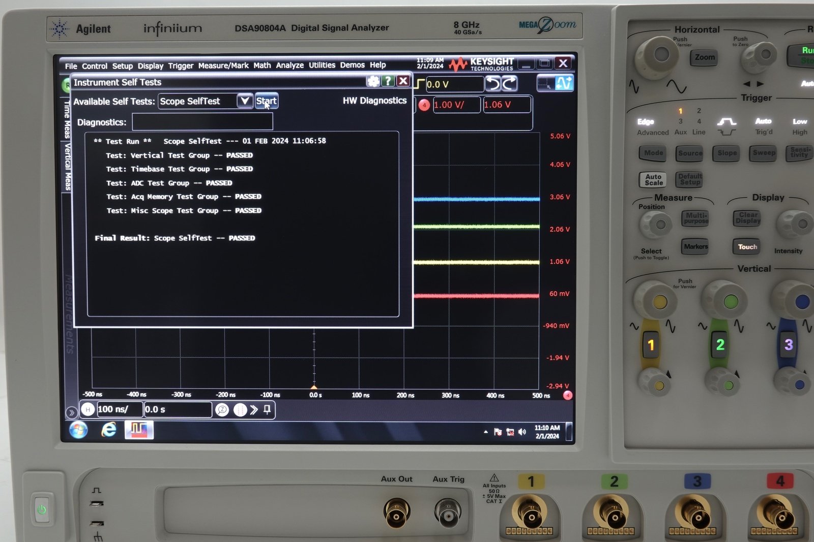 Keysight DSA90804A Infiniium High Performance Oscilloscope / 8GHz / 40GSa/s / 4 Channels / 50M Memory