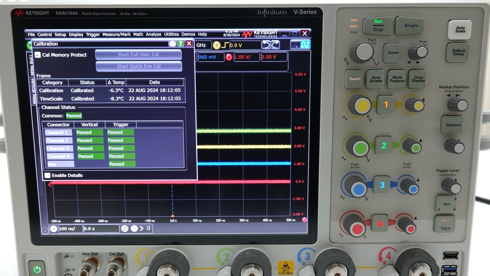 Keysight DSAV164A Infiniium V-Series Oscilloscope / 16 GHz / 80/40 GSa/s / 4 Analog Channels