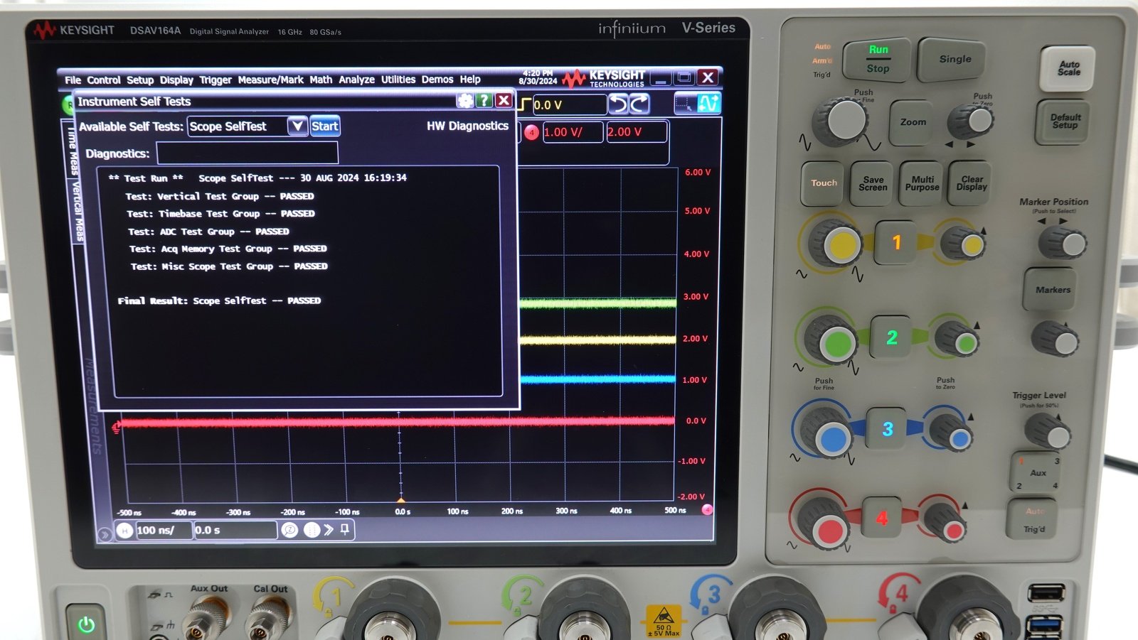 Keysight DSAV164A Infiniium V-Series Oscilloscope / 16 GHz / 80/40 GSa/s / 4 Analog Channels