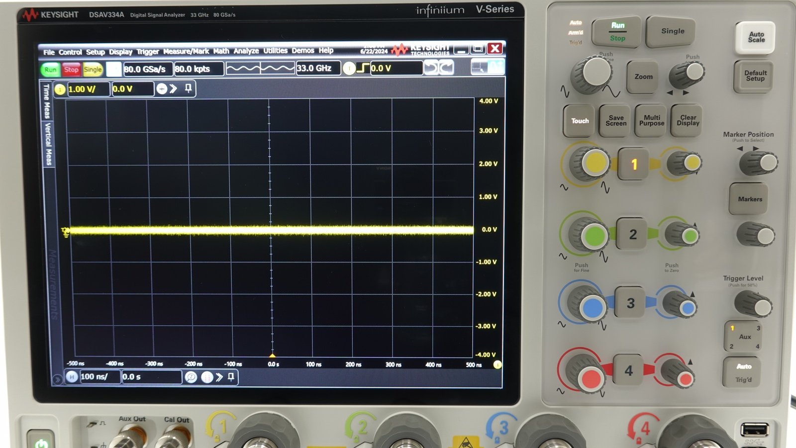 Keysight DSAV334A Infiniium V-Series Oscilloscope / 33 GHz / 80/40 GSa/s / 4 Analog Channels