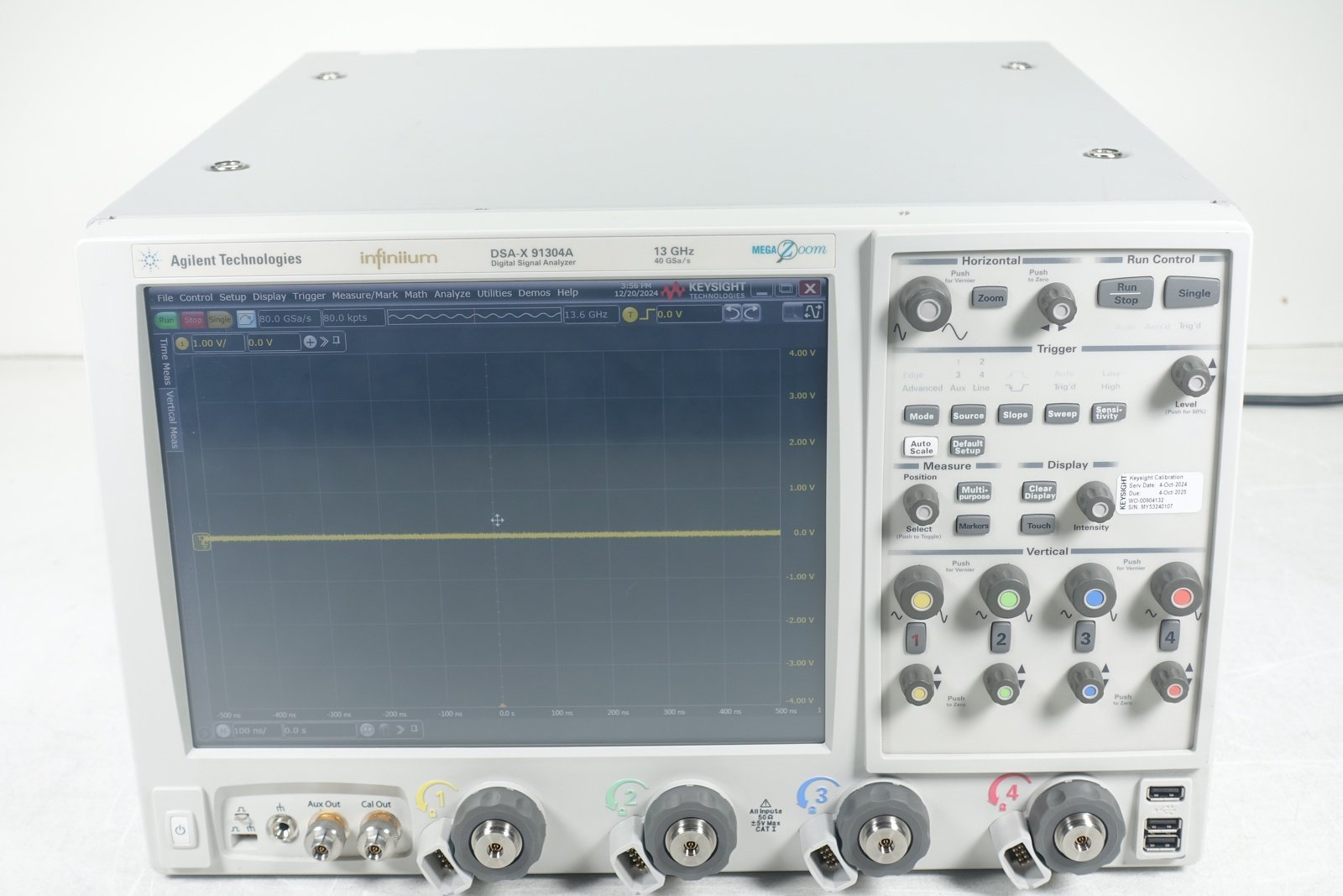 Keysight DSAX91304A Infiniium High-Performance Oscilloscope / 13 GHz / 80/40 GSAa/s / 4 Channel / 50M