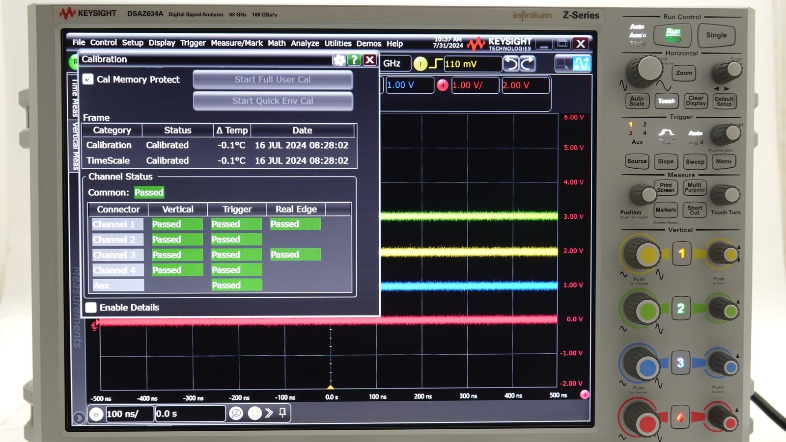 Keysight DSAZ634A Infiniium Oscilloscope / 63 GHz / 160/80 GSa/s / 4 Channels