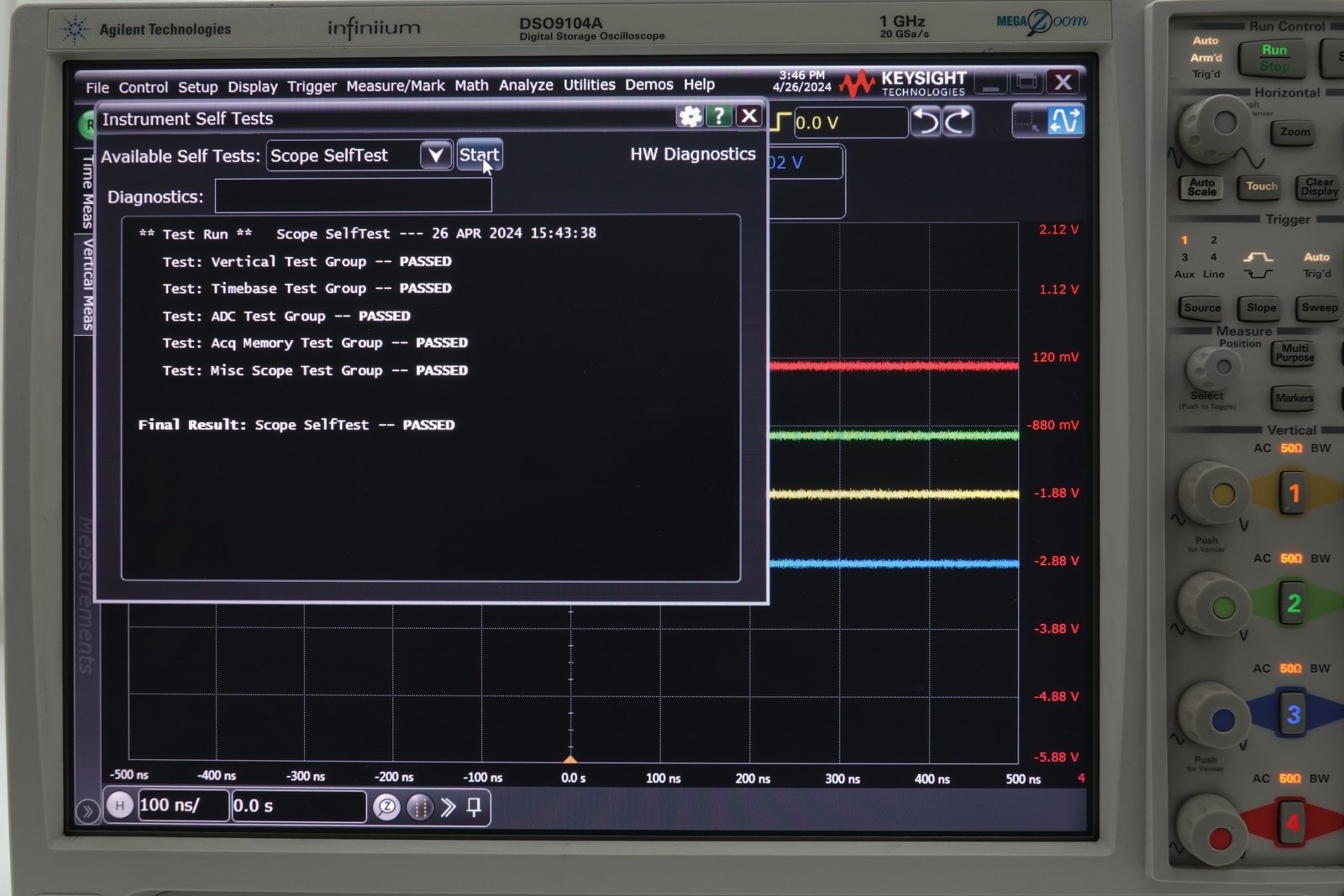 Keysight DSO9104A Infiniium Oscilloscope / 1 GHz / 4 Analog Channels