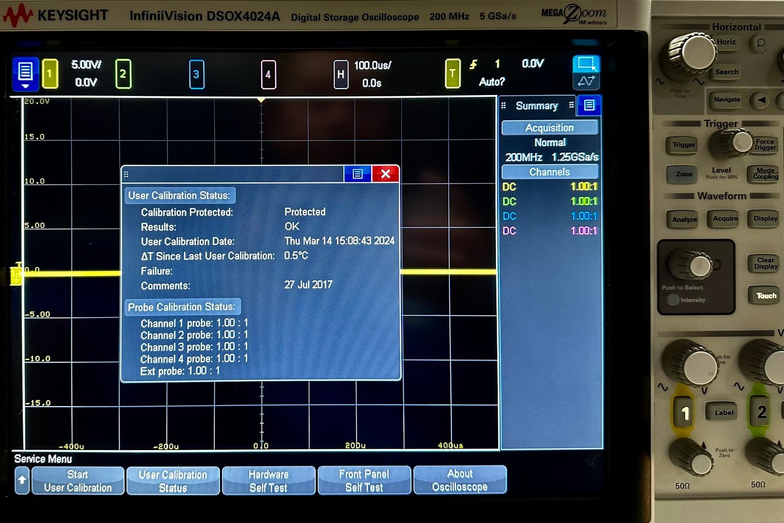 Keysight DSOX4024A Oscilloscope / 200 MHz / 4 Analog Channels