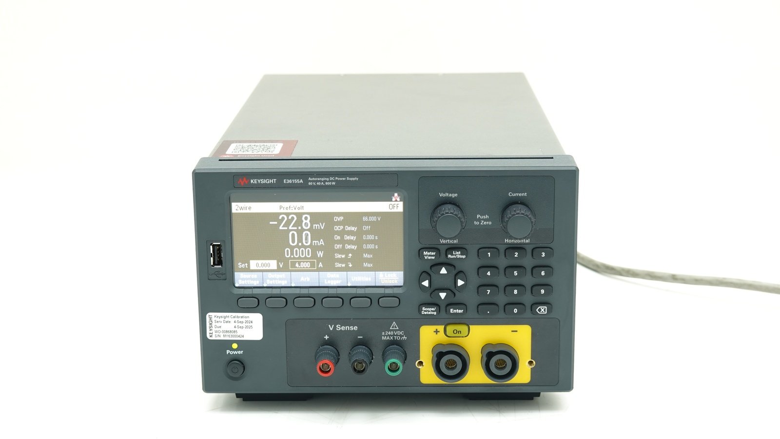 Keysight E36155A DC power supply, single-output, auto-range: 60V, 40A, 800W: LAN, USB