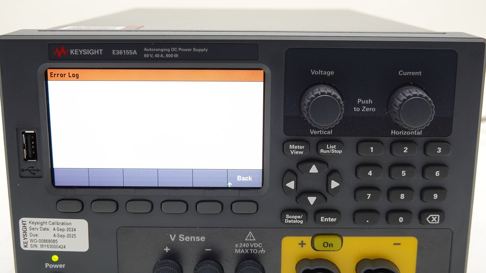 Keysight E36155A DC power supply, single-output, auto-range: 60V, 40A, 800W: LAN, USB