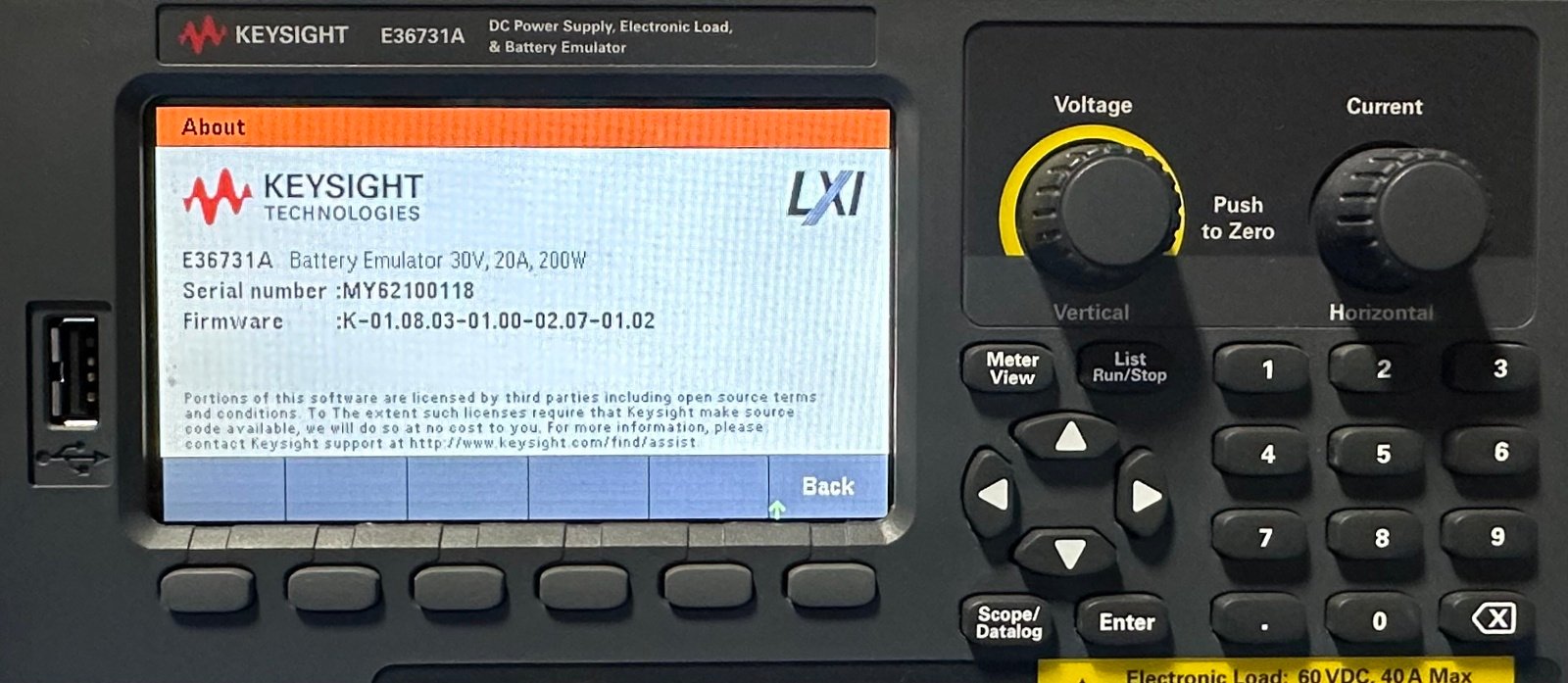 Keysight E36731A Battery Emulator and Profiler