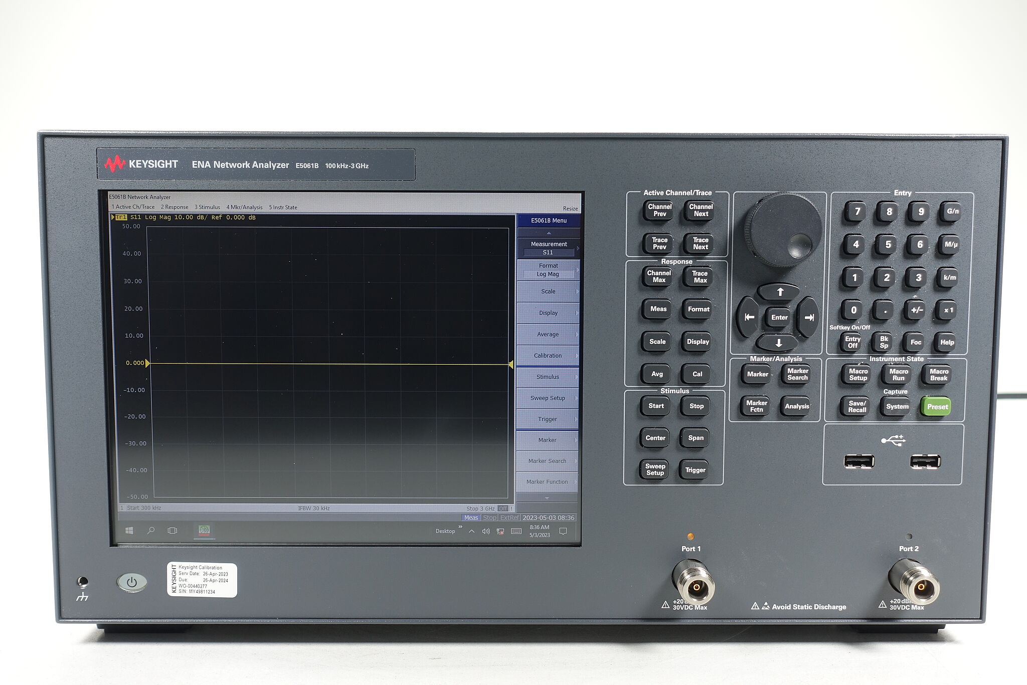 Keysight E5061B-235 S-parameter Test Set / 100 kHz to 3 GHz / 50 Ohm System Impedance