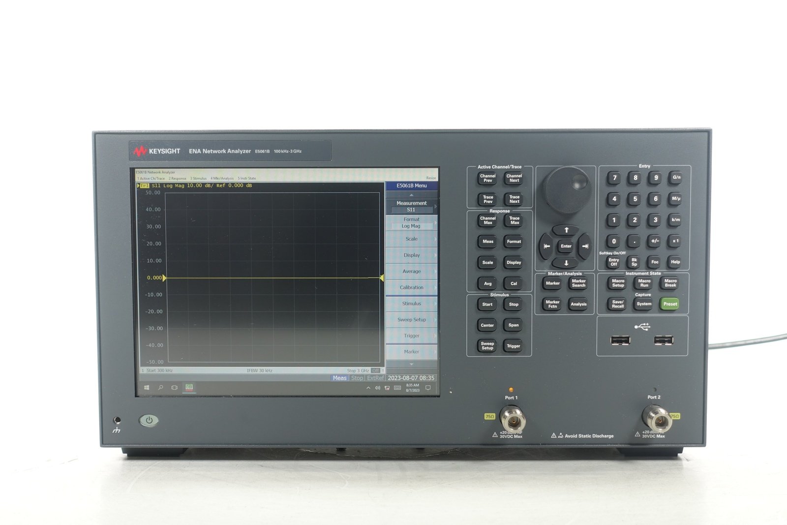 Keysight E5061B-237 S-parameter Test Set / 100 kHz to 3 GHz / 75 Ohm System Impedance