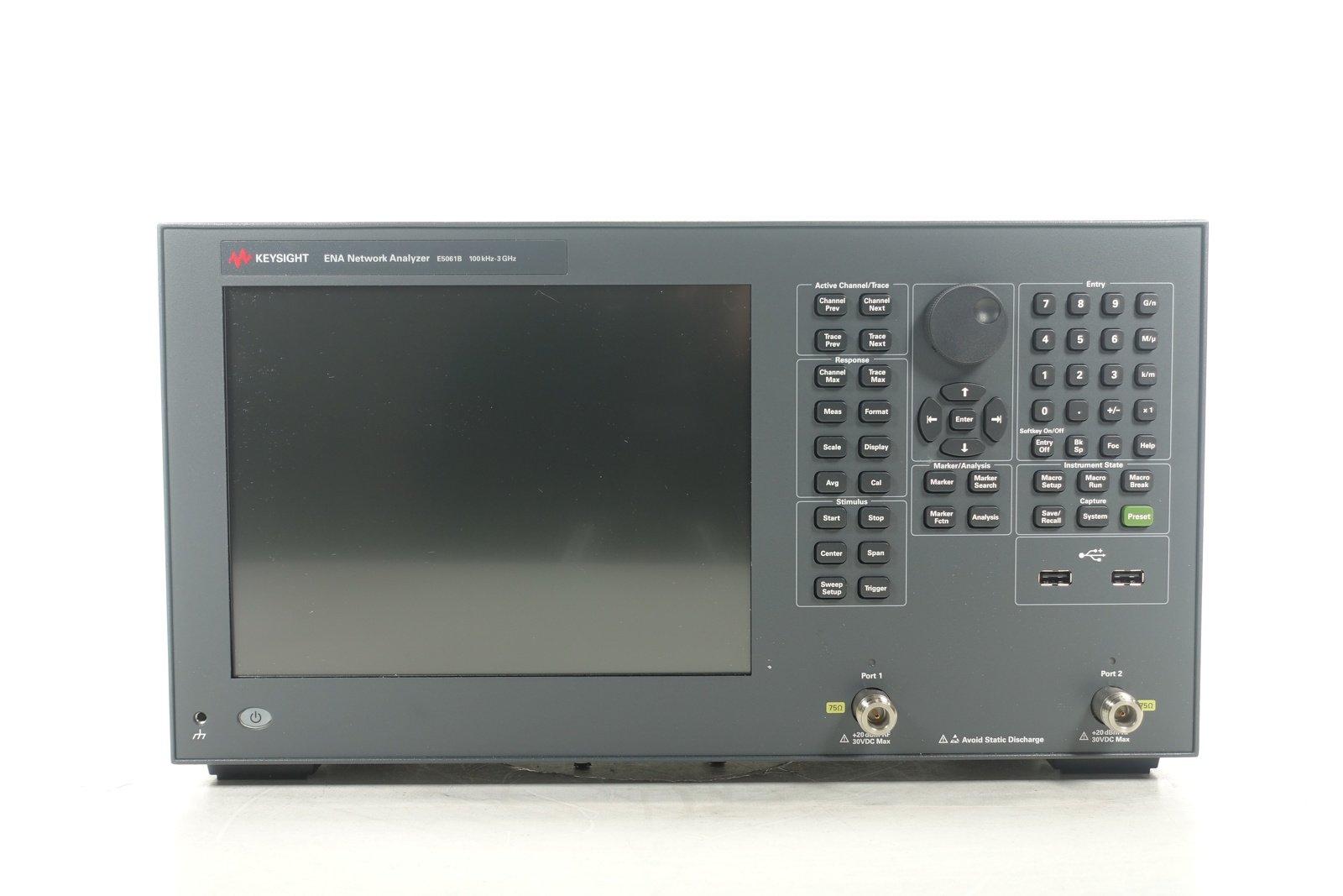 Keysight E5061B-237 S-parameter Test Set / 100 kHz to 3 GHz / 75 Ohm System Impedance