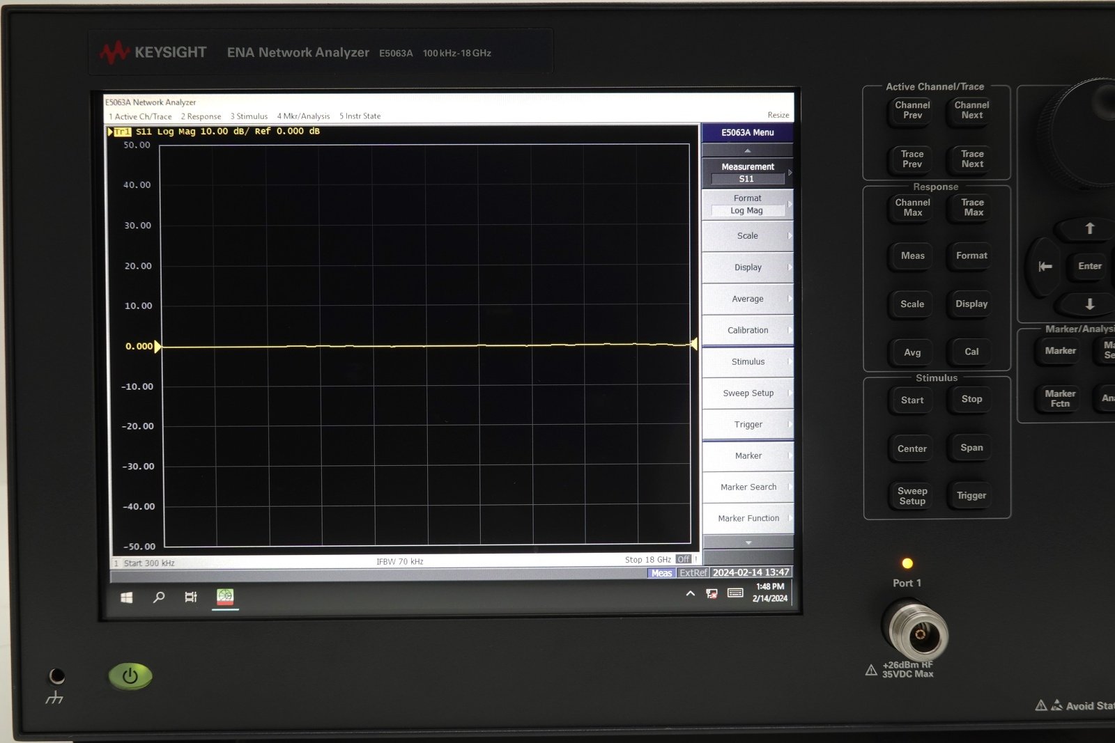 Keysight E5063A-2H5 2-port test set / 100 kHz to 18 GHz