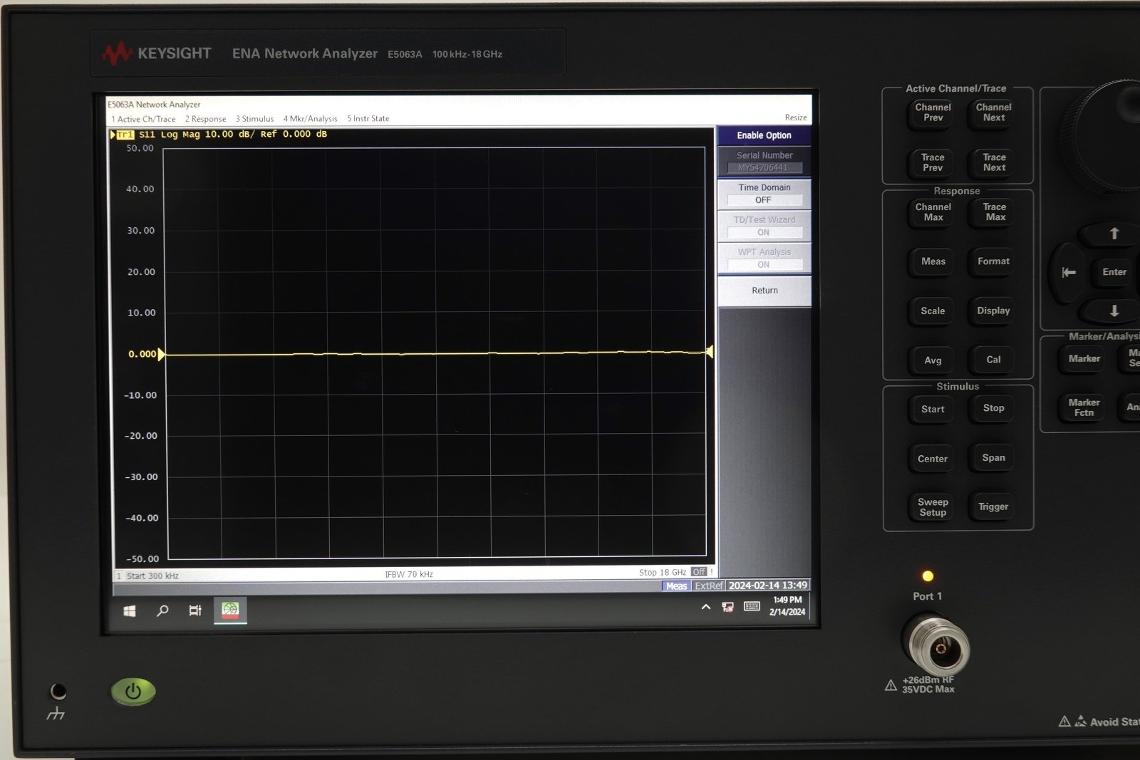 Keysight E5063A-2H5 2-port test set / 100 kHz to 18 GHz