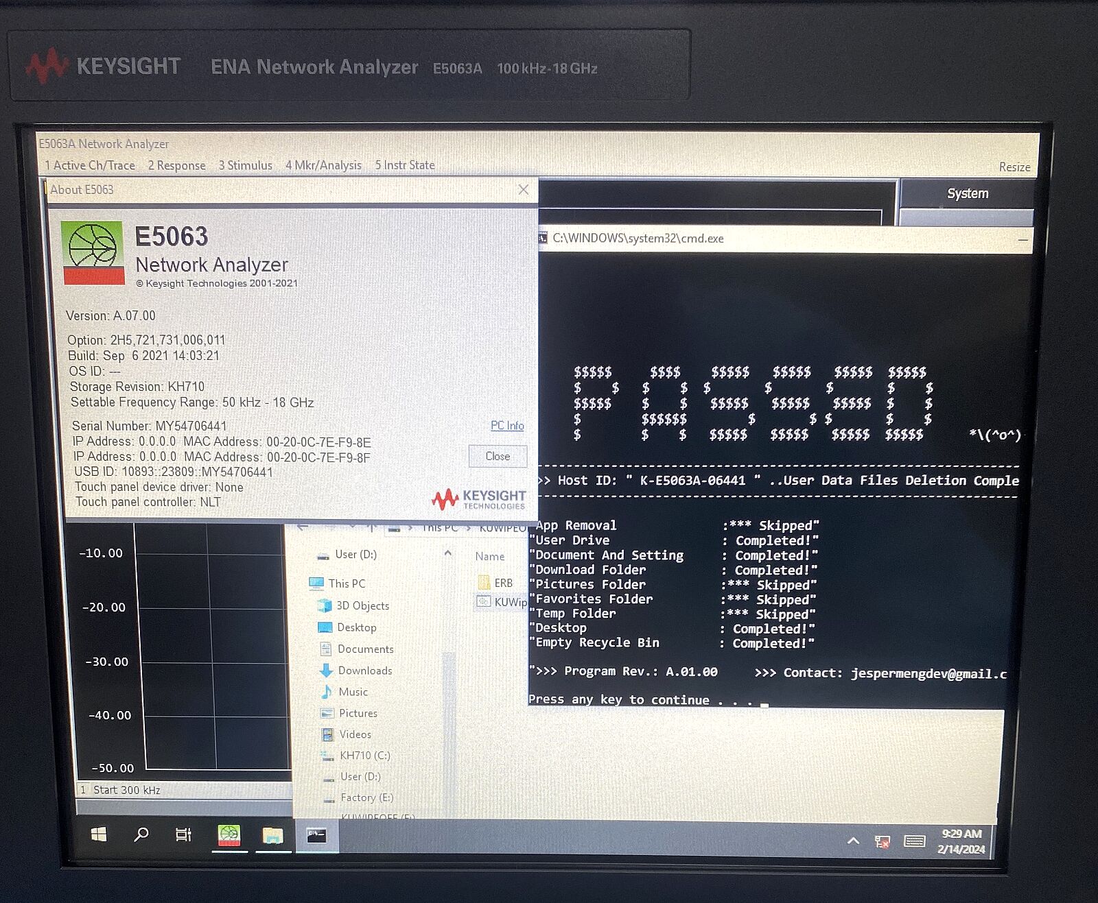 Keysight E5063A-2H5 2-port test set / 100 kHz to 18 GHz