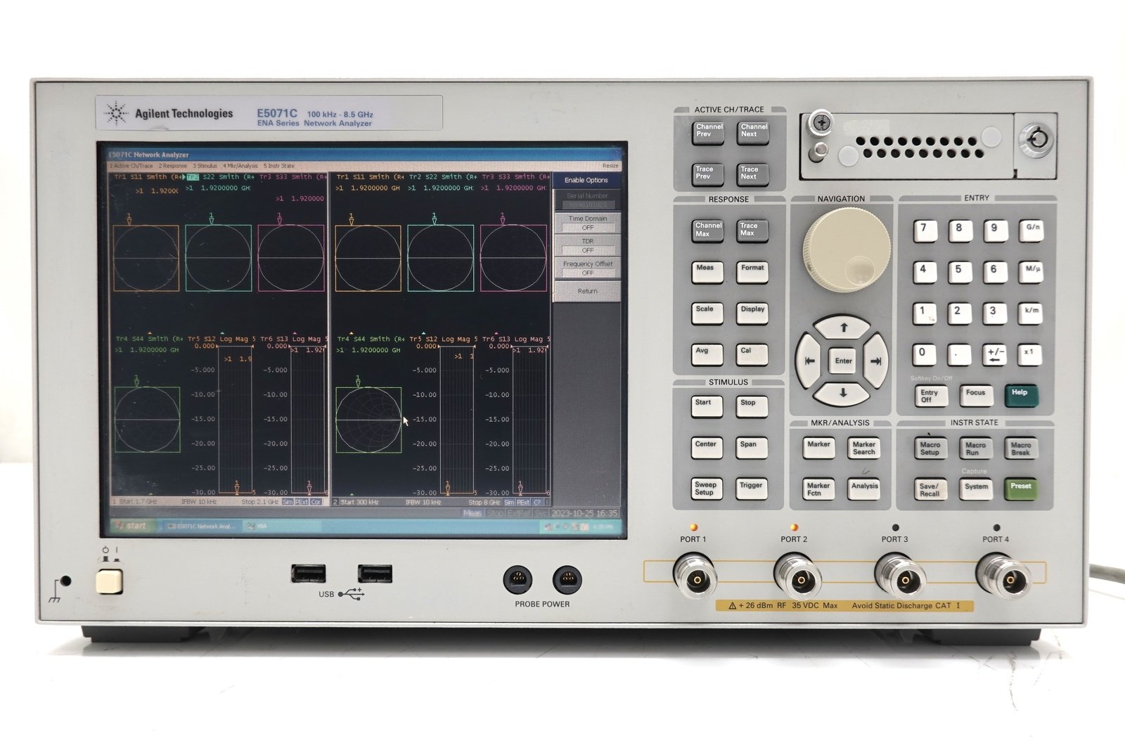 Keysight E5071C-485 4-port Test Set / 100 kHz to 8.5 GHz / With Bias Tees