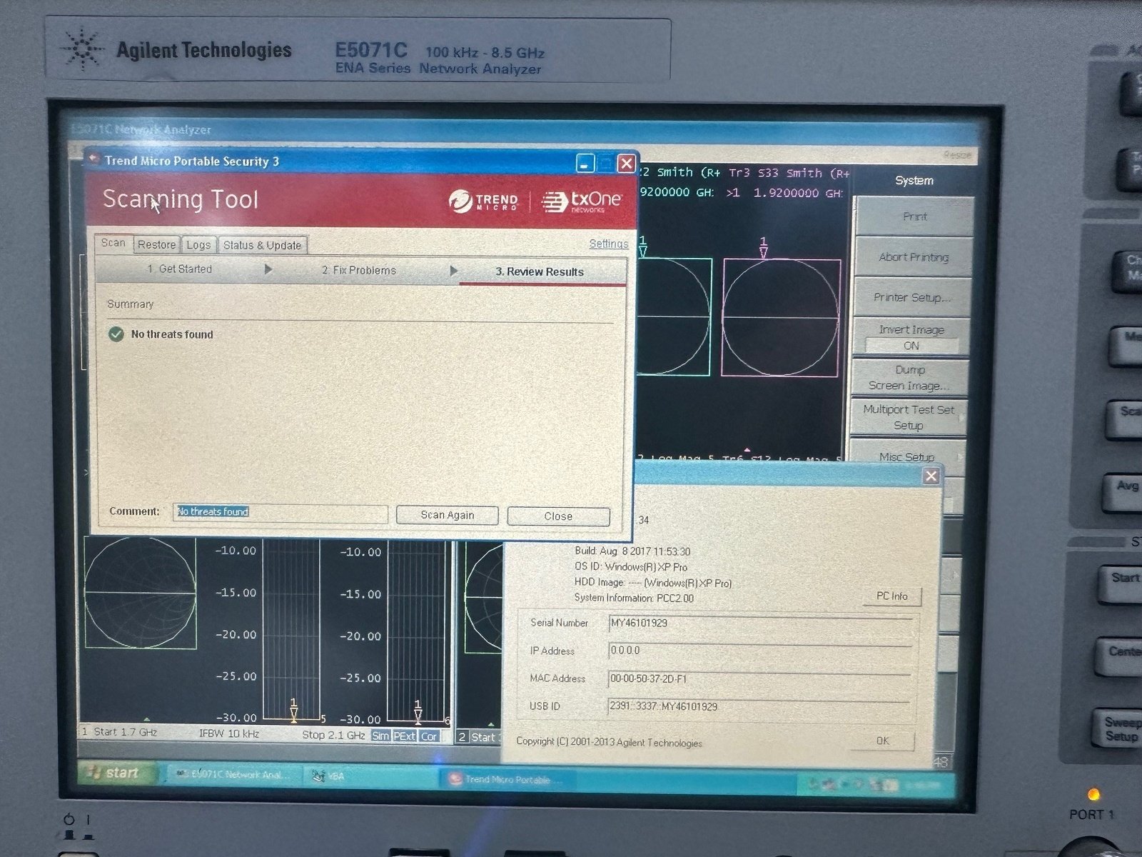 Keysight E5071C-485 4-port Test Set / 100 kHz to 8.5 GHz / With Bias Tees