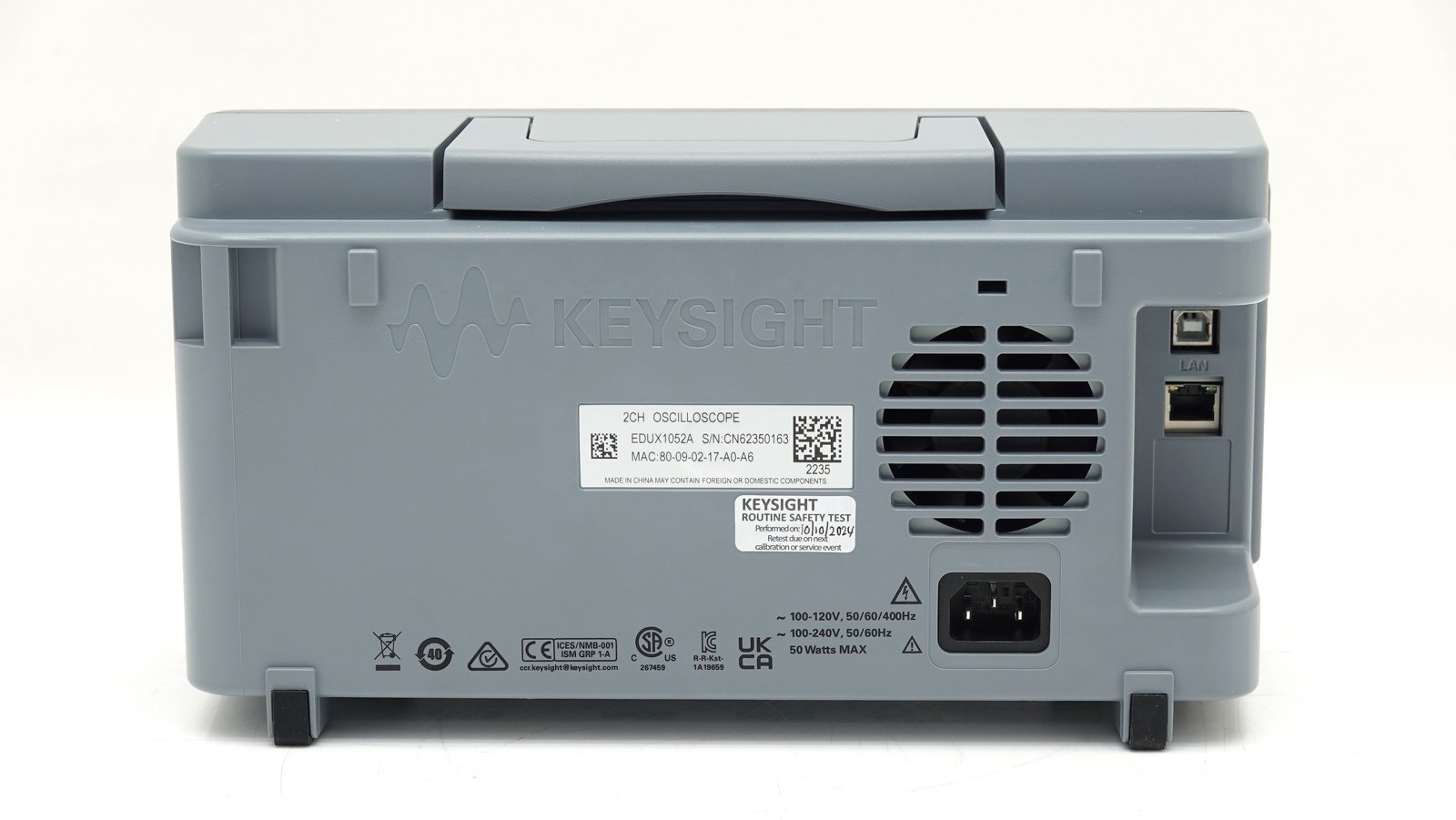 Keysight EDUX1052A InfiniiVision 1000 X-Series Oscilloscope / 50 MHz / 2 Analog Channels