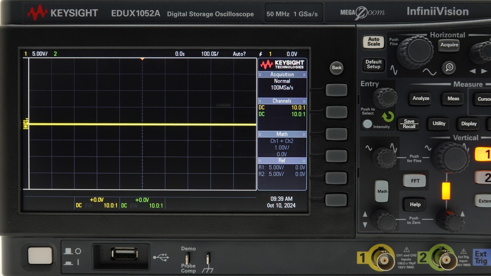 Keysight EDUX1052A InfiniiVision 1000 X-Series Oscilloscope / 50 MHz / 2 Analog Channels