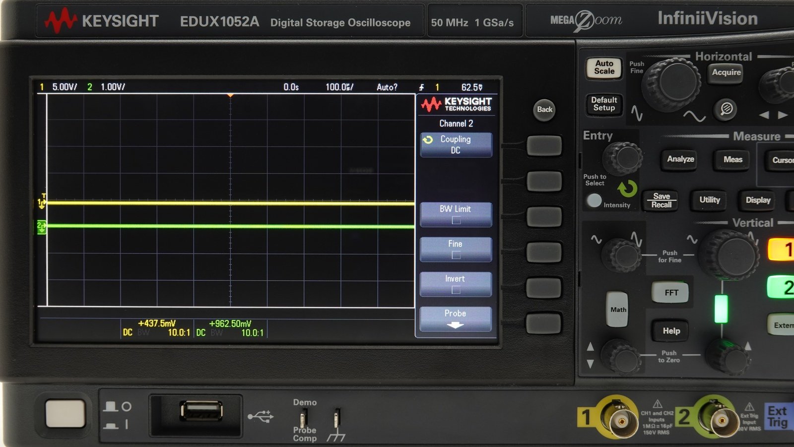 Keysight EDUX1052A InfiniiVision 1000 X-Series Oscilloscope / 50 MHz / 2 Analog Channels