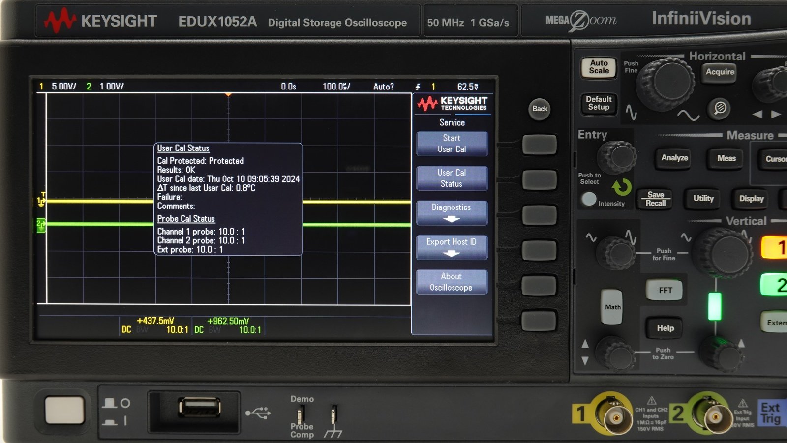 Keysight EDUX1052A InfiniiVision 1000 X-Series Oscilloscope / 50 MHz / 2 Analog Channels