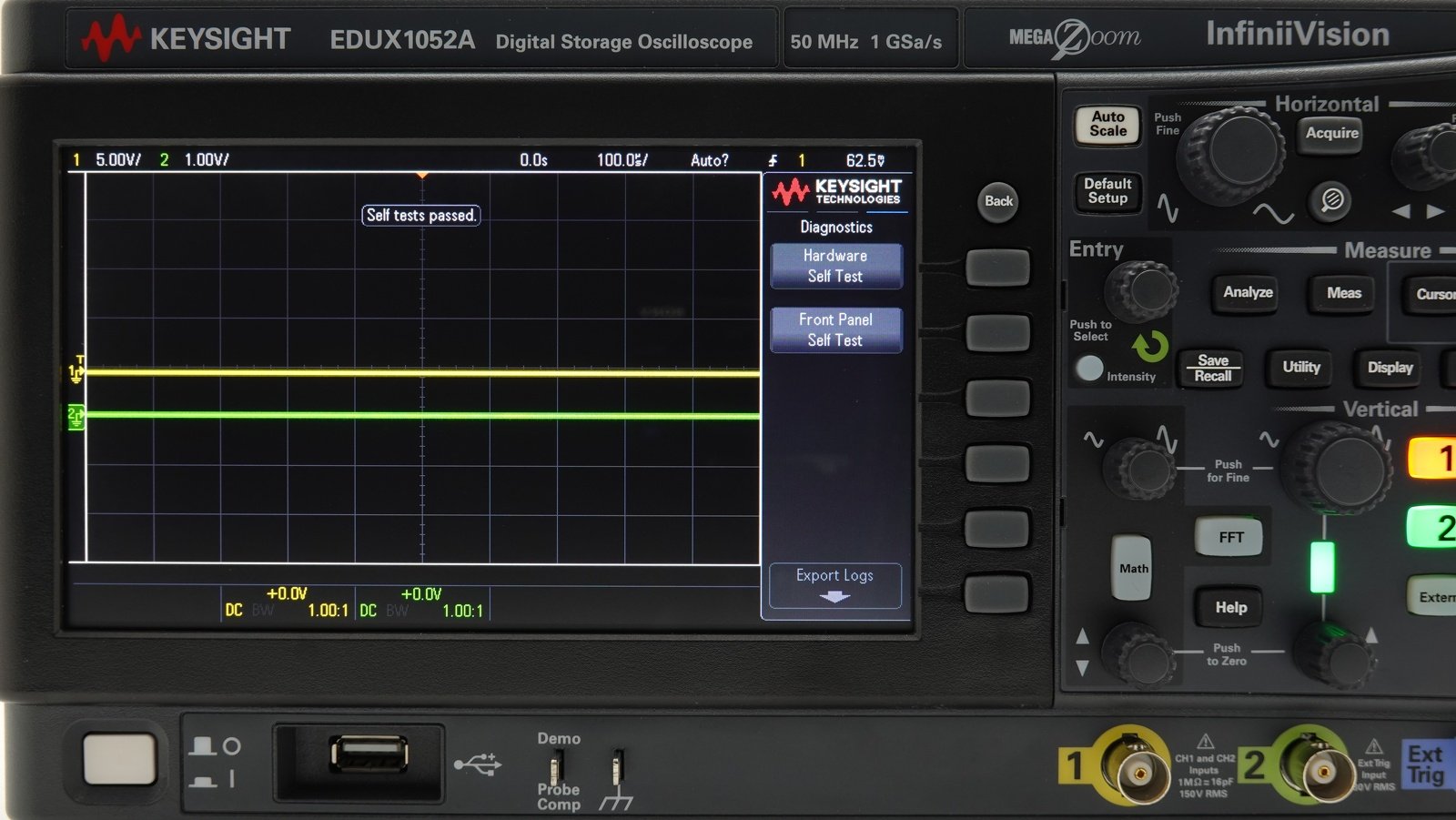 Keysight EDUX1052A InfiniiVision 1000 X-Series Oscilloscope / 50 MHz / 2 Analog Channels