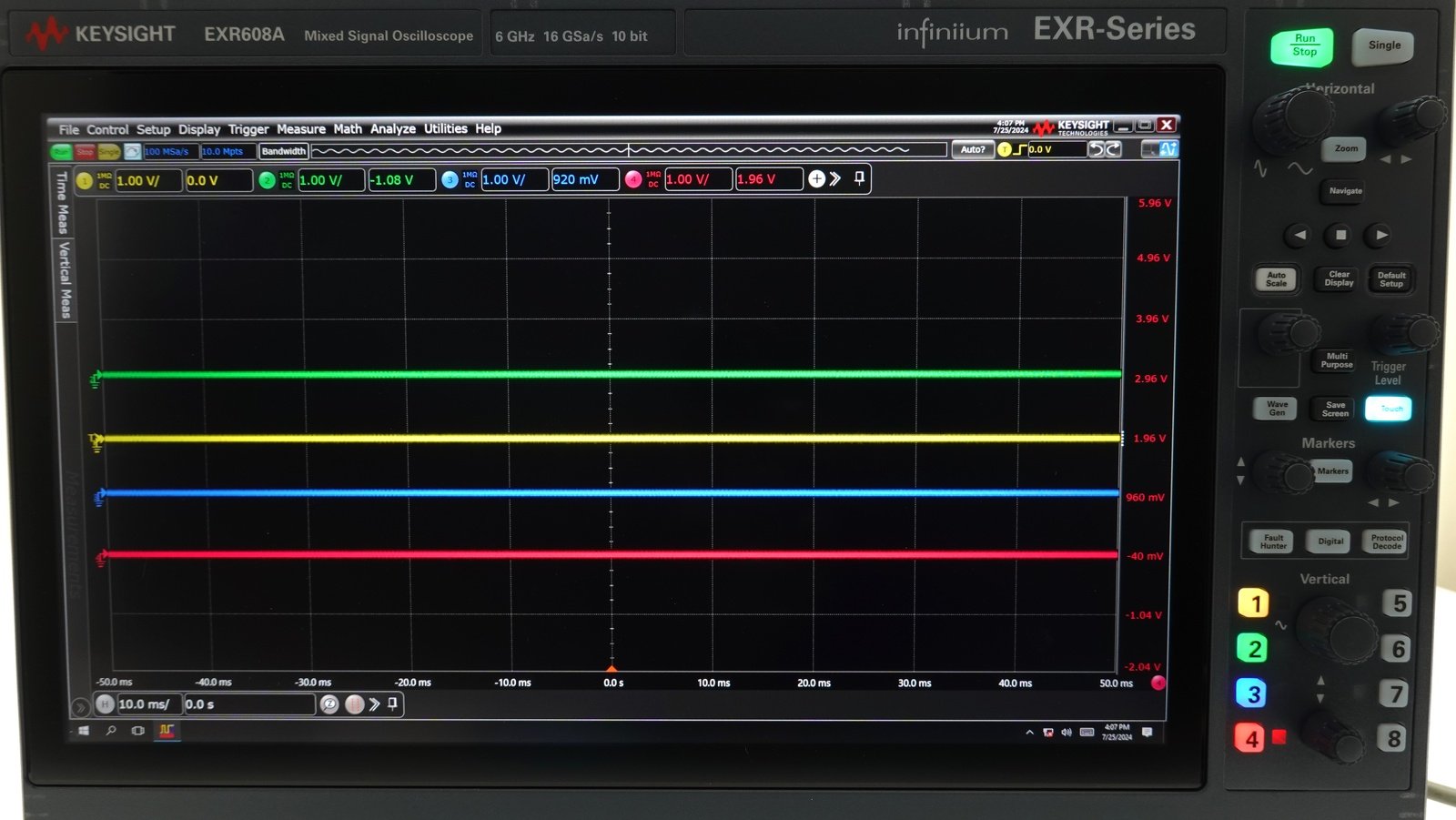 Keysight EXR608A Infiniium EXR-Series Real-Time Oscilloscope / 6 GHz / 16 GSa/s / 8 Channels