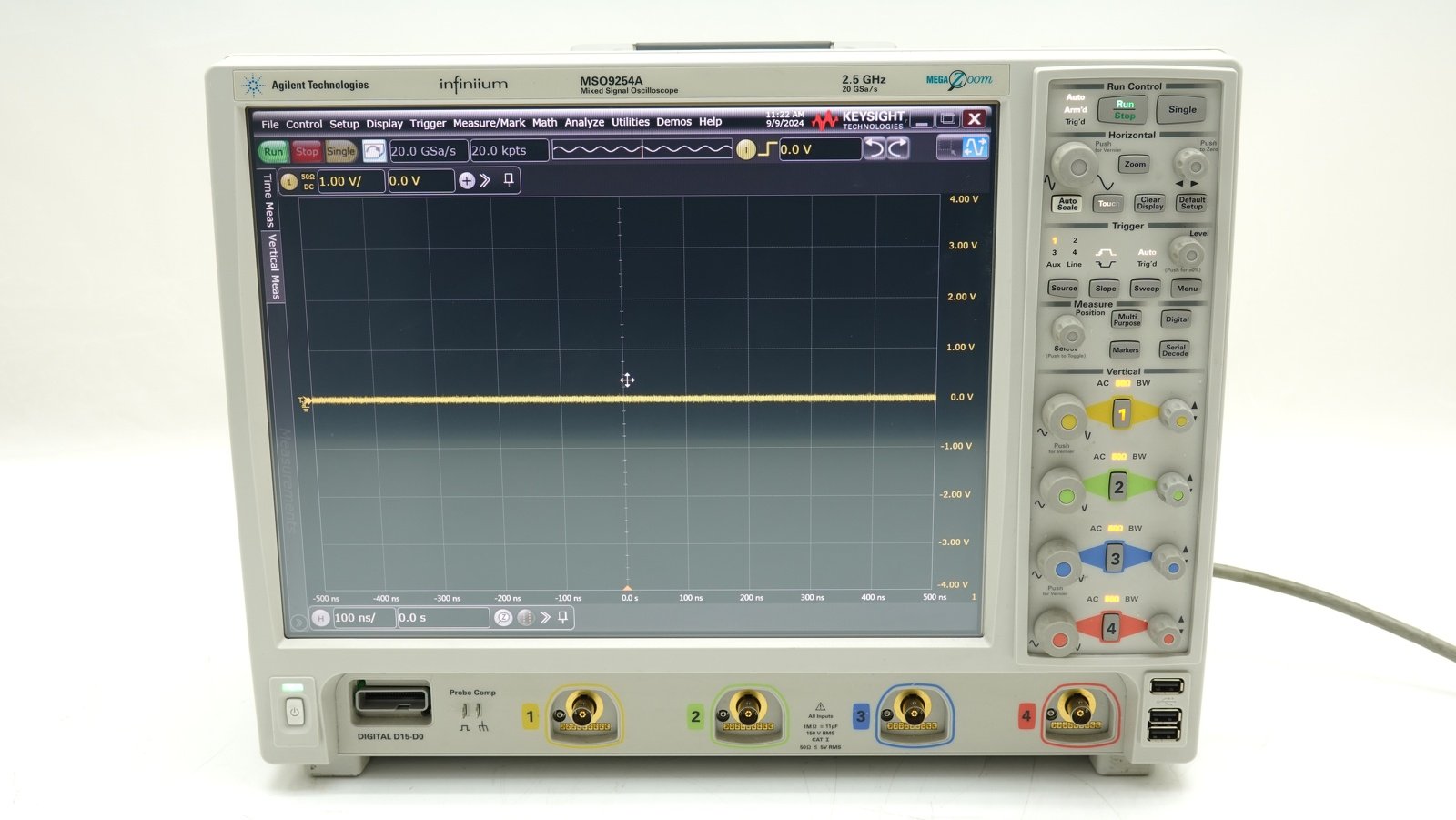 Keysight MSO9254A Mixed Signal Oscilloscope / 2.5 GHz / 10/20 GSa/s / 4 Analog Plus 16 Digital Channels