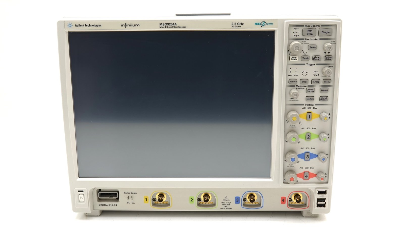 Keysight MSO9254A Mixed Signal Oscilloscope / 2.5 GHz / 10/20 GSa/s / 4 Analog Plus 16 Digital Channels