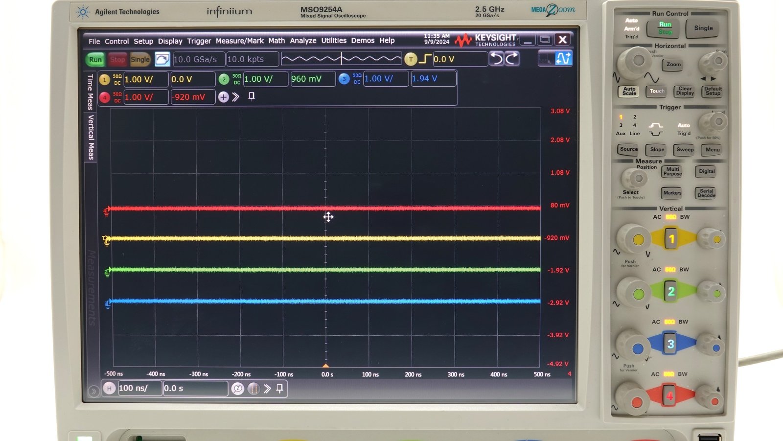 Keysight MSO9254A Mixed Signal Oscilloscope / 2.5 GHz / 10/20 GSa/s / 4 Analog Plus 16 Digital Channels