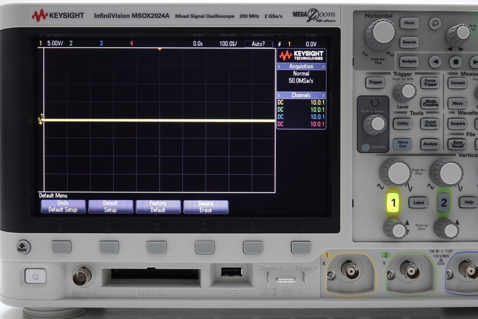 Keysight MSOX2024A Mixed Signal Oscilloscope / 200 MHz / 4 Analog Plus 8 Digital Channels