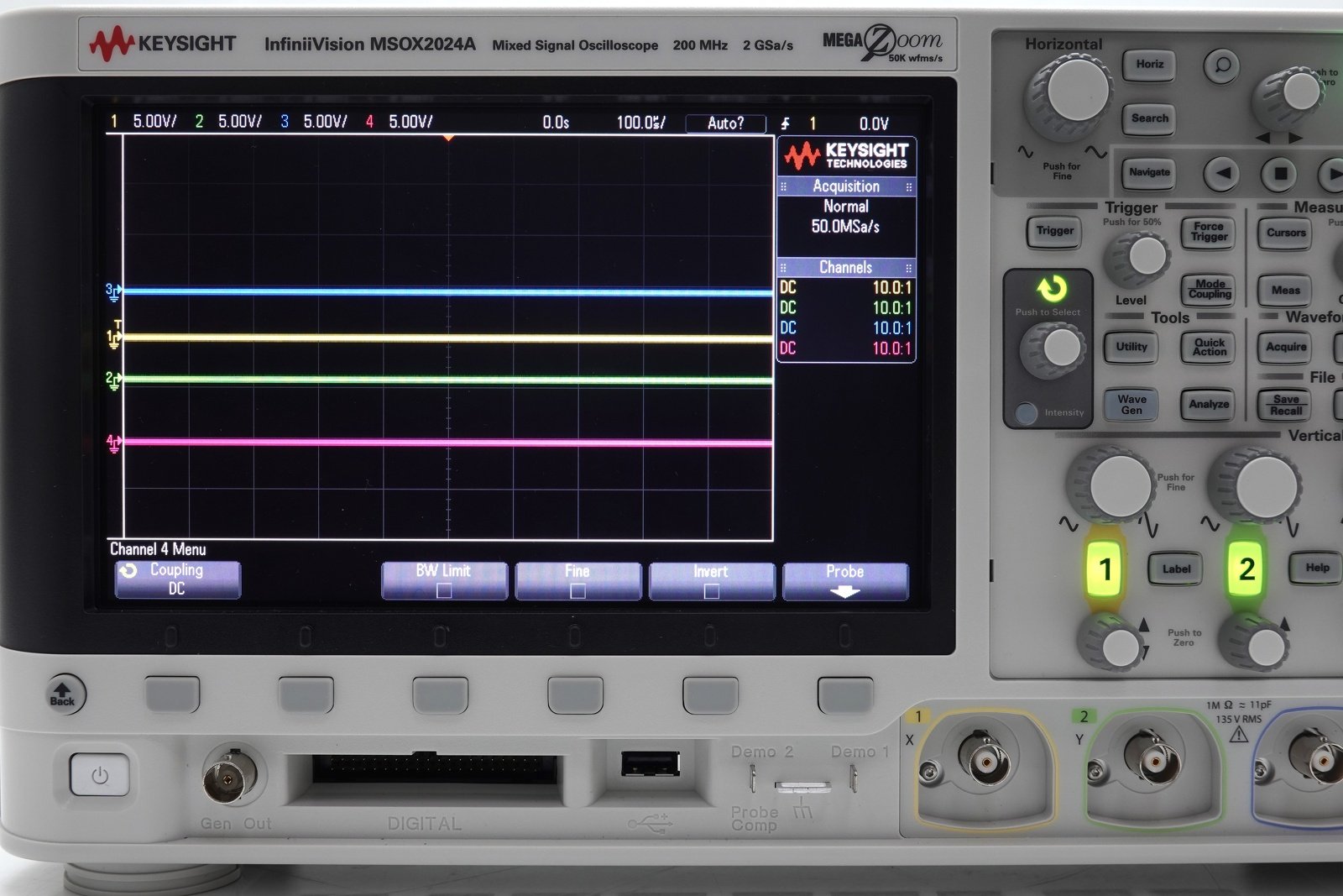 Keysight MSOX2024A Mixed Signal Oscilloscope / 200 MHz / 4 Analog Plus 8 Digital Channels