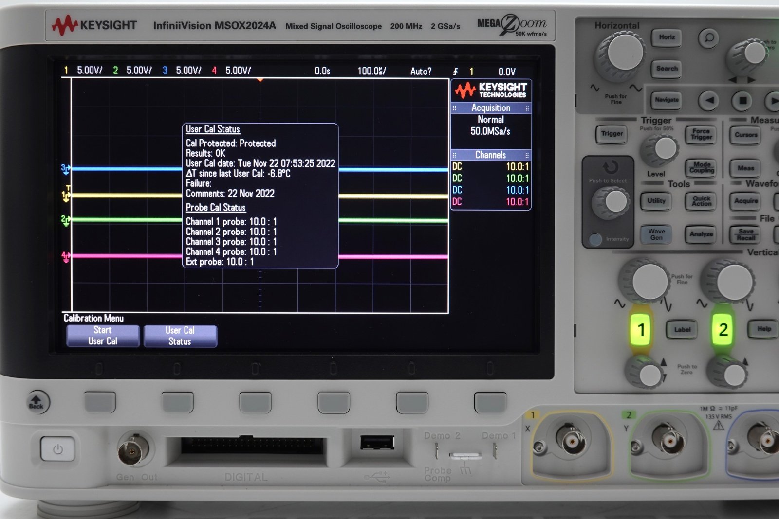 Keysight MSOX2024A Mixed Signal Oscilloscope / 200 MHz / 4 Analog Plus 8 Digital Channels