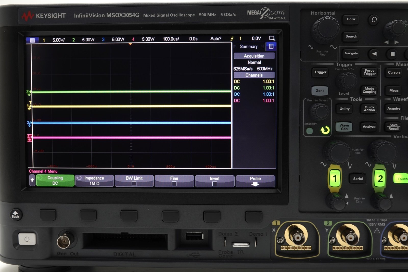 Keysight MSOX3054G Mixed Signal Oscilloscope / 500 MHz / 4 Analog Plus 16 Digital Channel