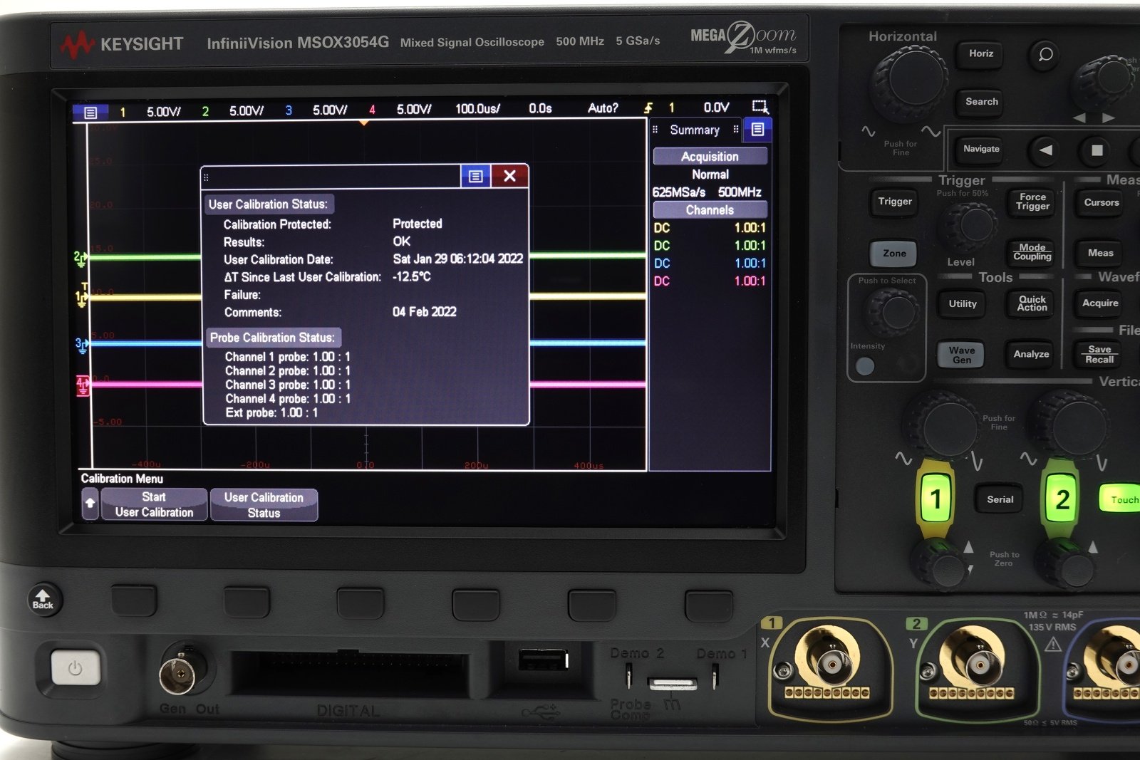 Keysight MSOX3054G Mixed Signal Oscilloscope / 500 MHz / 4 Analog Plus 16 Digital Channel