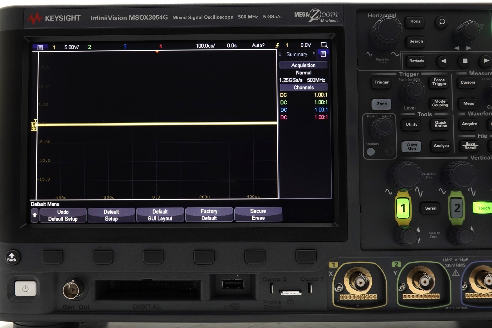 Keysight MSOX3054G Mixed Signal Oscilloscope / 500 MHz / 4 Analog Plus 16 Digital Channel