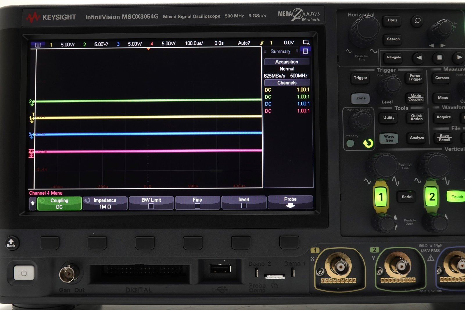 Keysight MSOX3054G Mixed Signal Oscilloscope / 500 MHz / 4 Analog Plus 16 Digital Channel