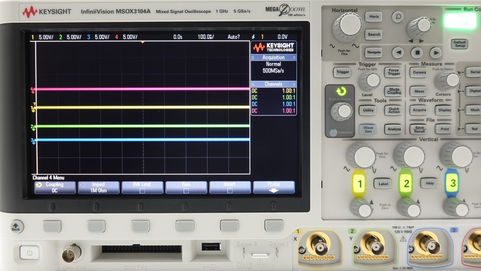 Keysight MSOX3104A Mixed Signal Oscilloscope / 1 GHz / 4 Analog Plus 16 Digital Channels