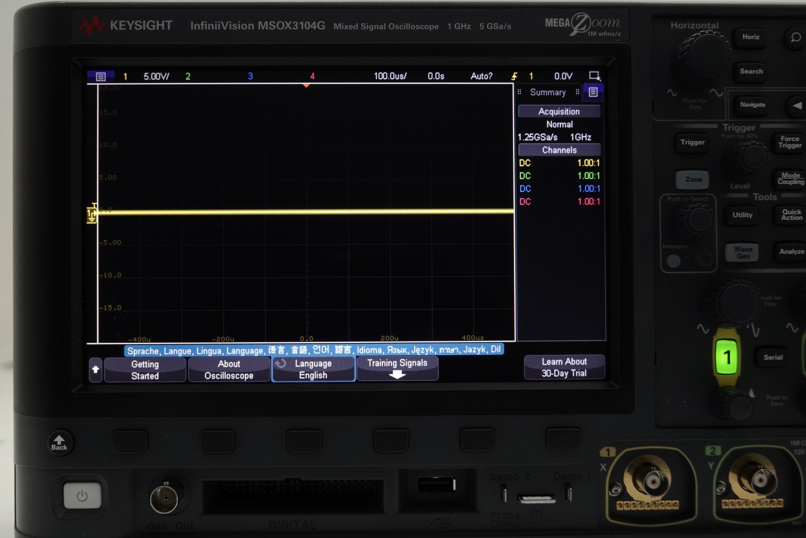 Keysight MSOX3104G Mixed Signal Oscilloscope / 1 GHz / 4 Analog Plus 16 Digital Channel