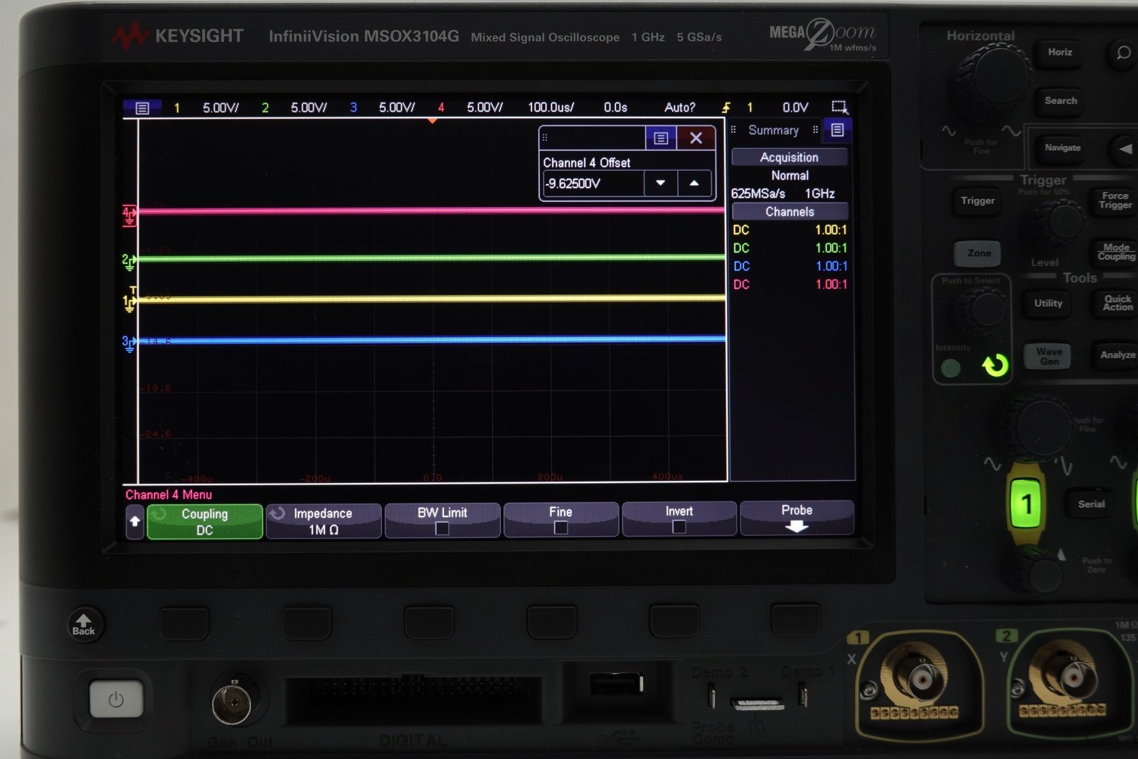 Keysight MSOX3104G Mixed Signal Oscilloscope / 1 GHz / 4 Analog Plus 16 Digital Channel