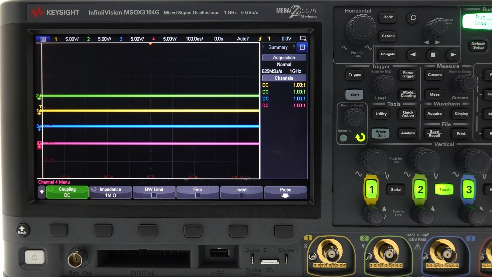 Keysight MSOX3104G Mixed Signal Oscilloscope / 1 GHz / 4 Analog Plus 16 Digital Channel