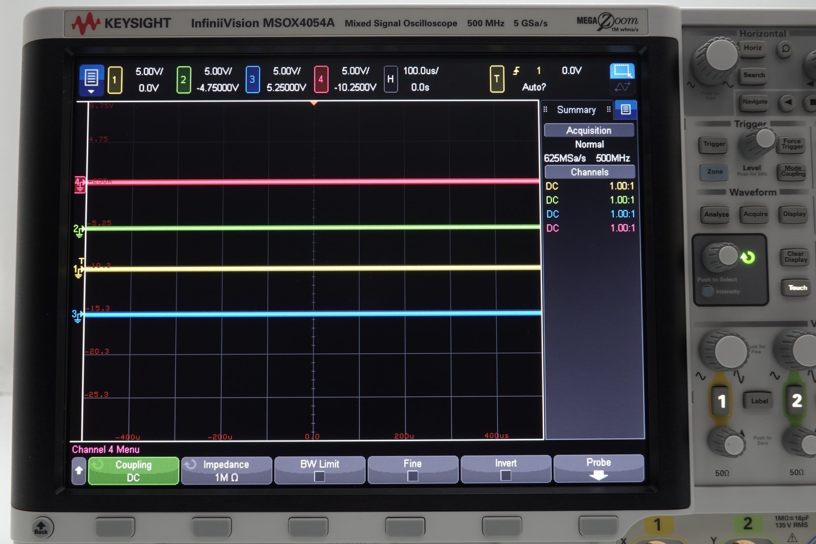 Keysight MSOX4054A Mixed Signal Oscilloscope / 500 MHz / 4 Analog Plus 16 Digital Channels