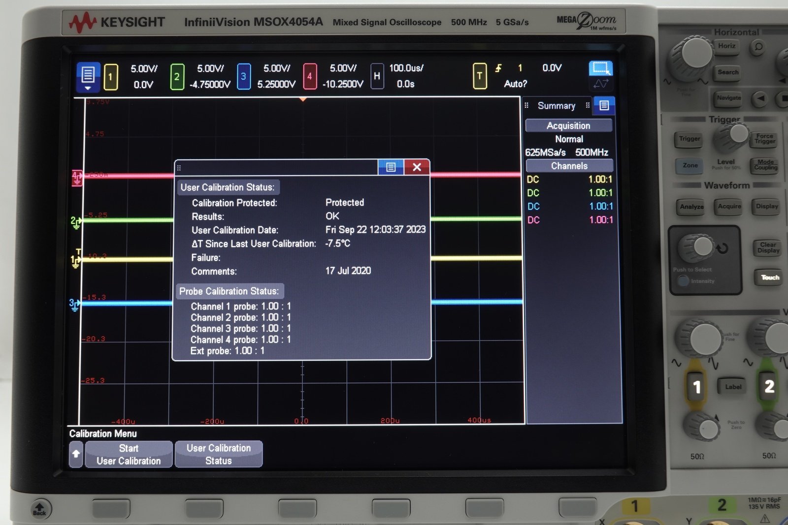 Keysight MSOX4054A Mixed Signal Oscilloscope / 500 MHz / 4 Analog Plus 16 Digital Channels