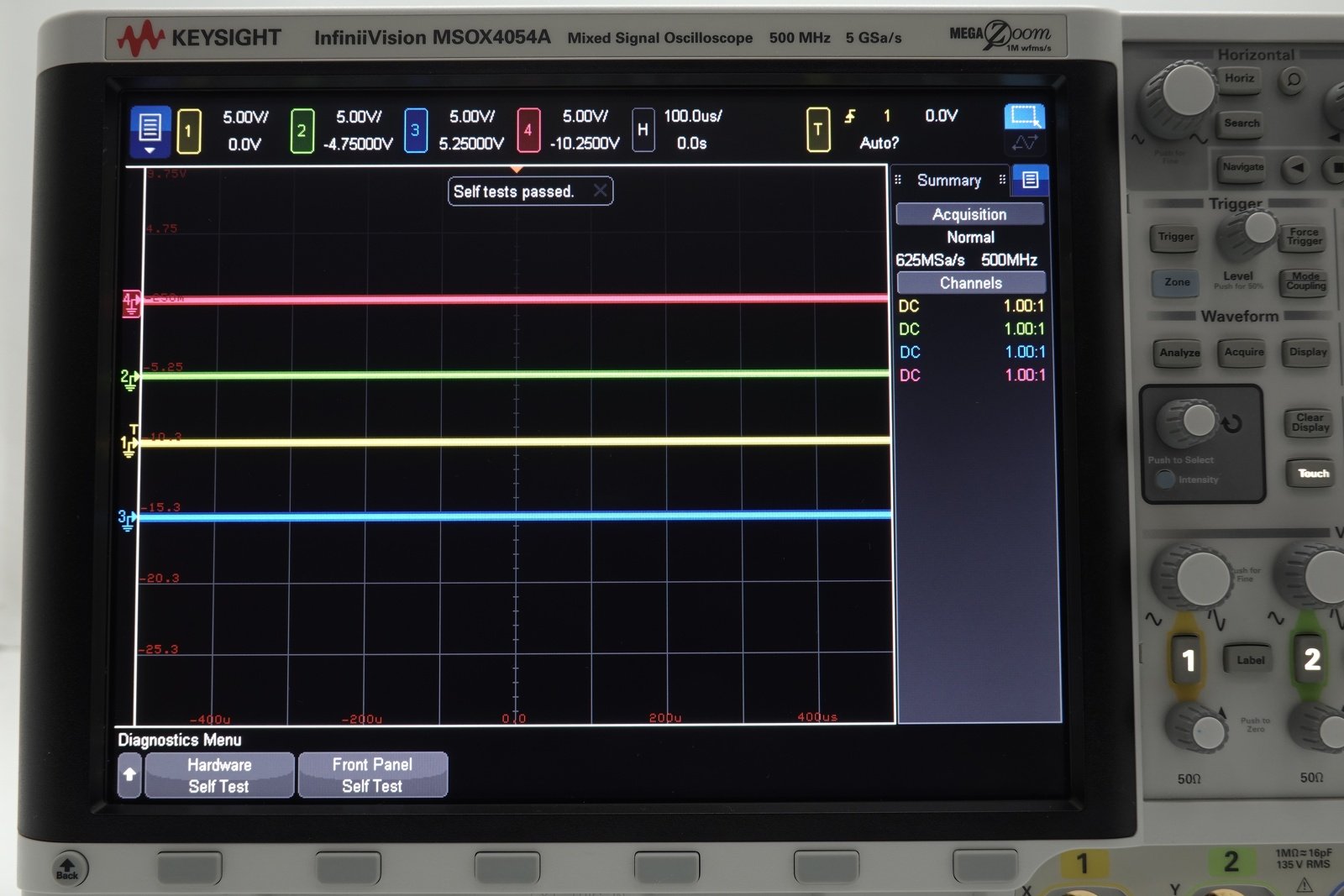 Keysight MSOX4054A Mixed Signal Oscilloscope / 500 MHz / 4 Analog Plus 16 Digital Channels