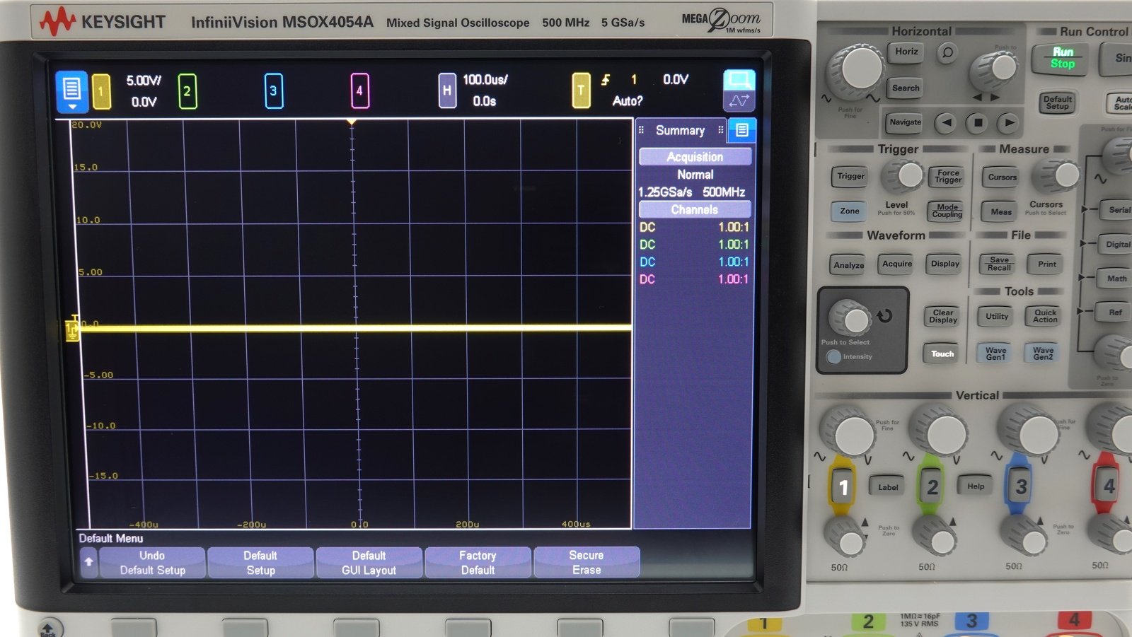 Keysight MSOX4054A Mixed Signal Oscilloscope / 500 MHz / 4 Analog Plus 16 Digital Channels