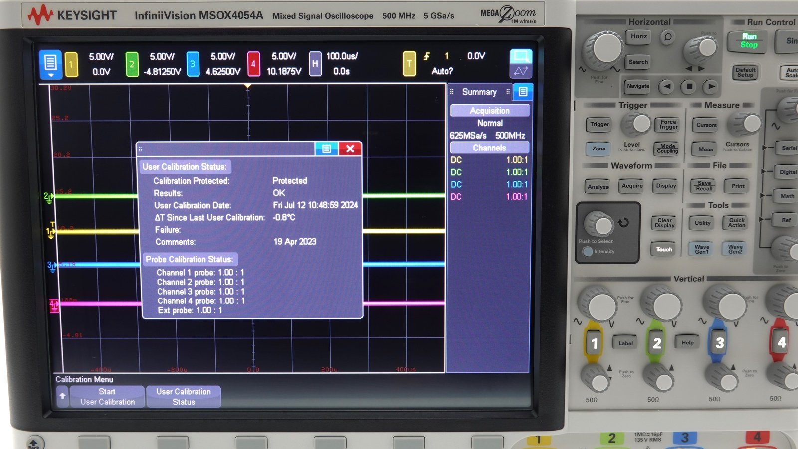 Keysight MSOX4054A Mixed Signal Oscilloscope / 500 MHz / 4 Analog Plus 16 Digital Channels