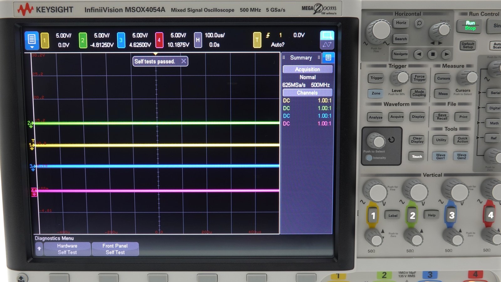 Keysight MSOX4054A Mixed Signal Oscilloscope / 500 MHz / 4 Analog Plus 16 Digital Channels