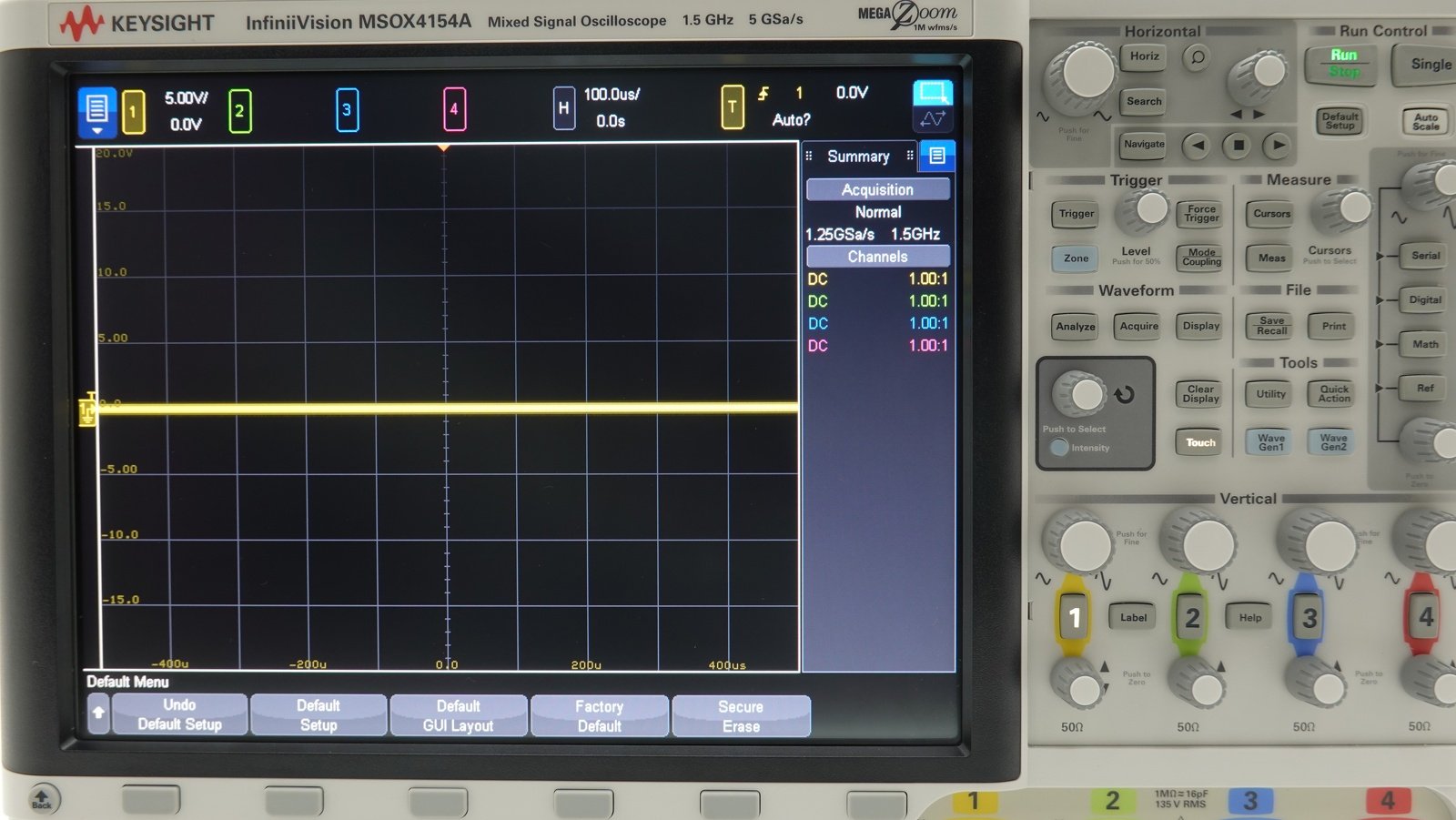 Keysight MSOX4154A Mixed Signal Oscilloscope / 1.5 GHz / 4 Analog plus 16 Digital Channels